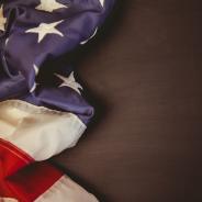  American flag on chalkboard