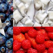 Texas Flag made of fresh and colorful sliced fruits