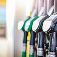 Fuel pumps station close up