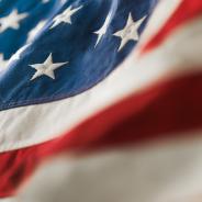Close-up of U.S. flag.