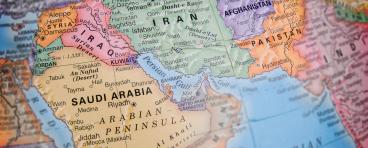 Map of the Middle East region
