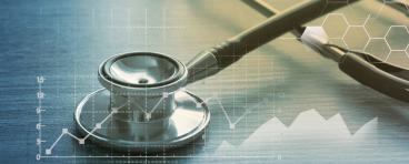 A graph overlays a stethoscope.