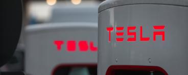 Two Tesla charging stations.