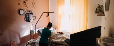 A patient receives intensive at-home treatment.