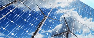 Solar panels and wind turbines