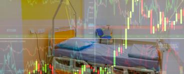 Empty Hospital Bed with Chart Overlay