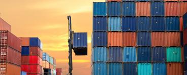Colorful shipping containers.