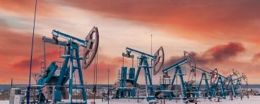 Oil pumps at work in Russia.