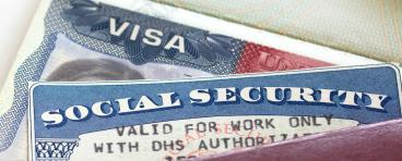 A U.S. visa and Social Security card.