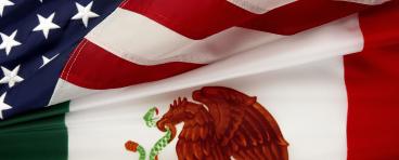 Textured flags of America and Mexico 