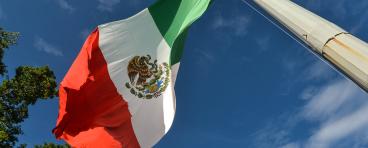 Mexican flag from below