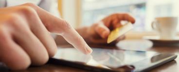 A person shops online.