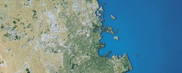Topographic map of Doha, Qatar