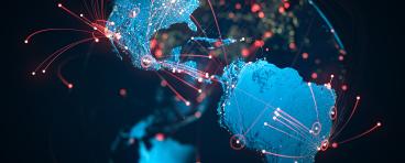 Global connections span the continents; focus on the Americas