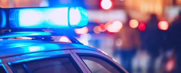 Police car with lights flashing