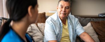Hispanic senior and nurse