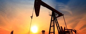Oil pump at sunset