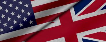 Flags from United States of America and United Kingdom
