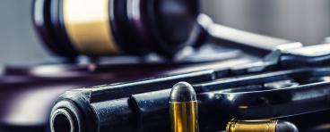 gun, bullets and gavel