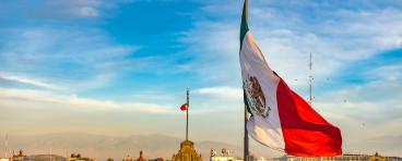 Mexican flag in front of National Palace