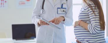 pregnant woman with the doctor at hospital