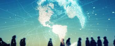 Group of people and global network concept