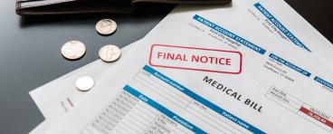 Medical bill, rising medical cost concept