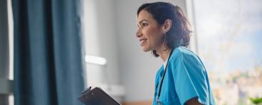 Head nurse fills medical history form