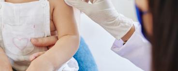 Toddler getting vaccine