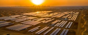 Solar panels in desert
