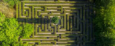  View of a maze in the park.