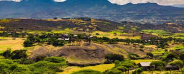 Ethiopia. Lalibela countryside, Lasta Mountains in the background.