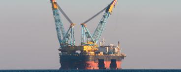 Oil and gas rig off the coast of Cyprus. 