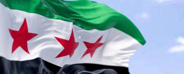 Syria flag waving in sky
