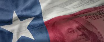 Texas flag superimposed on $100 bill