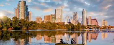 Austin city downtown skyline cityscape of Texas.