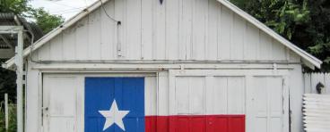 Barn with Texas flag