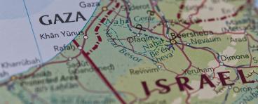 Gaza town of Gaza Strip, and Israel.