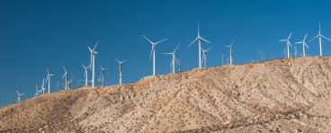 Wind farm in desert environment