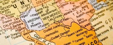 Map of United States and Mexico Border 