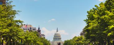 View of US Capitol from street