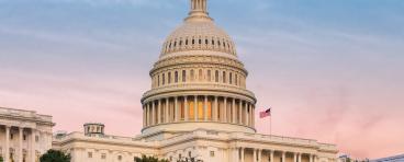 US Capitol at sunset