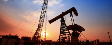 Oil rig sunset