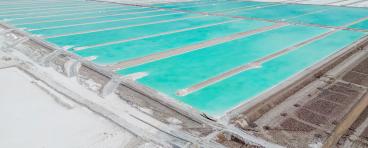 Rectangular lithium ponds in Chile