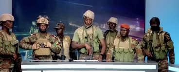 Benin’s coup leaders appear on state TV on Dec. 7, 2025, to announce the suspension of the country’s constitution.
