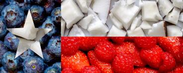 Texas Flag made of fresh and colorful sliced fruits
