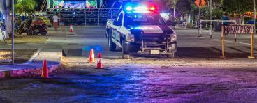 Mexican police cordon