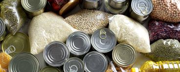 Food provisions, cans and dry goods