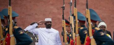 Mali’s Assimi Goita during a wreath-laying ceremony at the Tomb of the Unknown Soldier, Moscow, 2025.